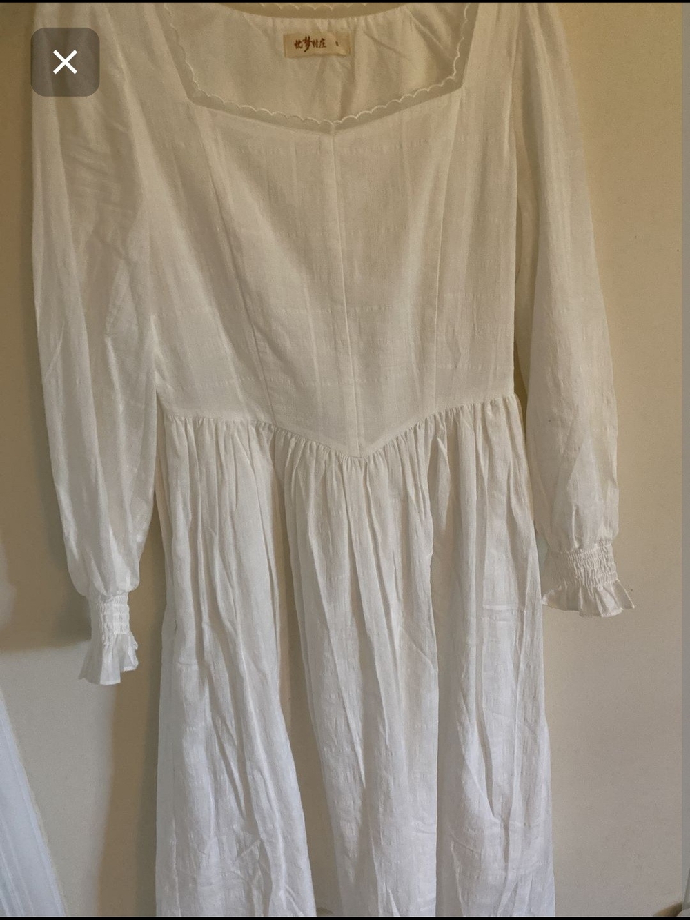 Women's White Long Sleeve Midi Dress